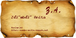 Zámbó Anita névjegykártya