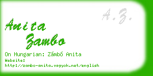 anita zambo business card