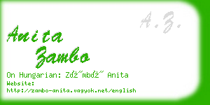 anita zambo business card